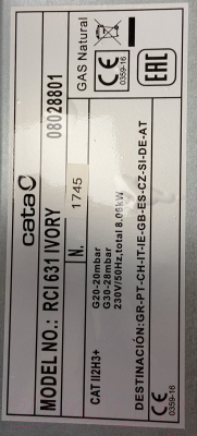 Газовая варочная панель Cata RCI 631 (Ivory/Х)
