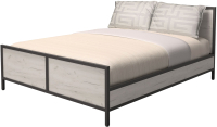 Двуспальная кровать Millwood Neo Loft КМ-2.6 Л (дуб белый Craft/металл черный) - 