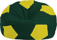 Бескаркасное кресло Flagman Мяч Стандарт М1.1-65 (тёмно-зелёный/жёлтый) - 