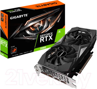 Видеокарта Gigabyte GeForce RTX 2060 D6 6GB GDDR6 (GV-N2060D6-6GD)