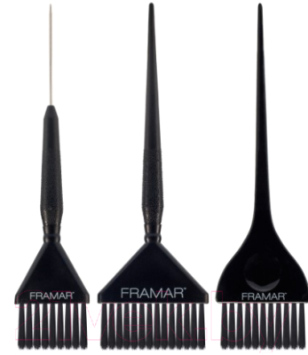 Набор кистей для окрашивания волос FRAMAR Family Pack Black (3шт)