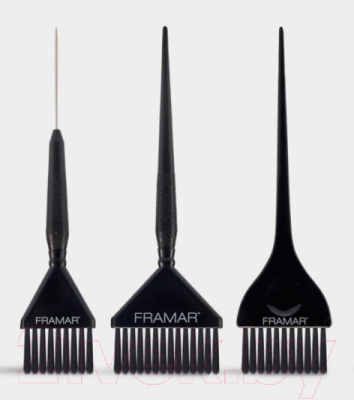 Набор кистей для окрашивания волос FRAMAR Family Pack Black (3шт)