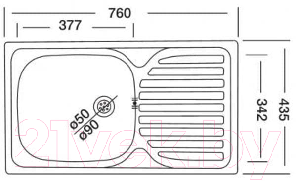 Мойка кухонная Kromevye ЕС 240 D