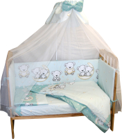 Комплект постельный для малышей Баю-Бай Ми-ми Мишки / К30-ММ3 (зеленый) - 