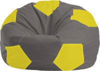 Бескаркасное кресло Flagman Мяч Стандарт М1.1-360 (тёмно-серый/жёлтый) - 