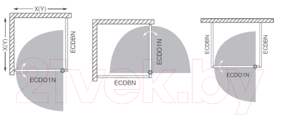 Душевая дверь Roth Exclusive Line ECDO1N/80 (черный/прозрачное стекло)