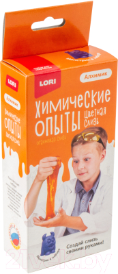 

Набор для создания слайма Lori, Химические опыты. Монстрики Слизь оранжевая / Оп-023