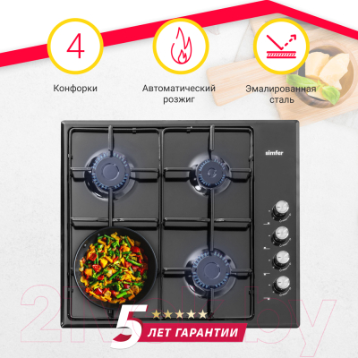 Изображение товара Газовая варочная панель Simfer H60Q40B400