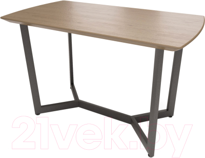Обеденный стол Millwood Лофт Мюнхен 120x70x75 (дуб темный/металл черный)