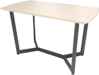 Обеденный стол Millwood Лофт Мюнхен 130x80x75 (дуб беленный/металл черный) - 