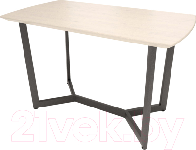 Обеденный стол Millwood Лофт Мюнхен 130x80x75 (дуб беленный/металл черный)