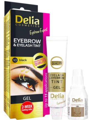 

Краска для бровей Delia, Брюнет (чёрный), Cosmetics 1.0 черная