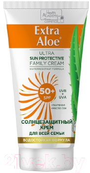 Крем солнцезащитный Health Academy Extra Aloe для всей семьи SPF50+ (75мл)