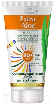 Крем солнцезащитный Health Academy Extra Aloe экстразащита для всей семьи SPF80+ (75мл)