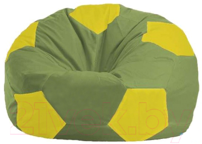 Бескаркасное кресло Flagman Мяч Стандарт М1.1-228 (оливковый/жёлтый)