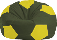 Бескаркасное кресло Flagman Мяч Стандарт М1.1-57 (темно-оливковый/желтый) - 