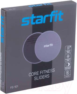 Набор слайдеров для фитнеса Starfit FS-101 (серый/черный)