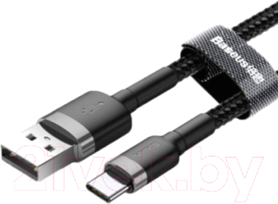 Кабель Baseus Cafule USB 2.0 - USB Type-C / CATKLF-CG1 (2м, черный/серый)