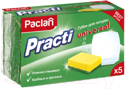 Изображение товара Набор губок для мытья посуды Paclan Practi Universal (5шт)
