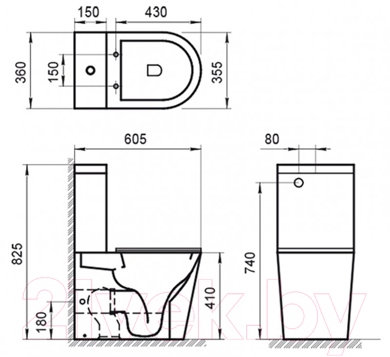 Унитаз напольный BelBagno BB2149CPR