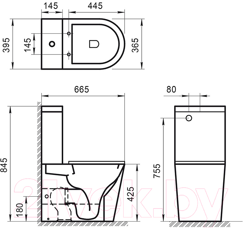 Унитаз напольный BelBagno BB2141CPR