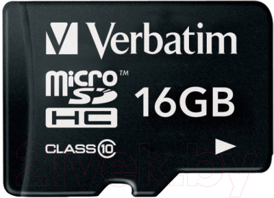 

Карта памяти Verbatim, microSDHC 16GB UHS-1 Class 10 (44010)