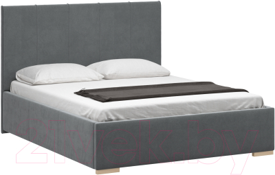 Двуспальная кровать Woodcraft Шерона 160 вариант 9 (свинцовый бархат)