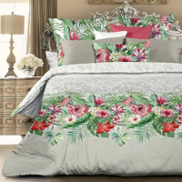 

Комплект постельного белья Unison, Exotic Тропикана Семейный 70x70 / 469795
