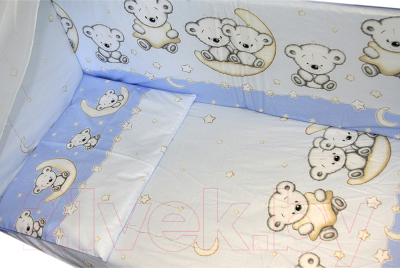 Комплект постельный для малышей Баю-Бай Ми-ми Мишки / К30-ММ4 (голубой)