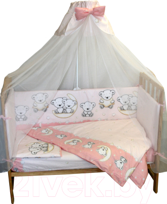 Комплект постельный для малышей Баю-Бай Ми-ми Мишки / К31-ММ1 (розовый)