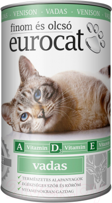 Влажный корм для кошек Eurocat С олениной / ED204 (415г)