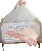 Комплект постельный для малышей Баю-Бай Ми-ми Мишки / К60-ММ1 (розовый) - 