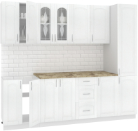 Кухонный гарнитур Кортекс-мебель Корнелия Ретро 2.4м (ясень белый/мадрид) - 