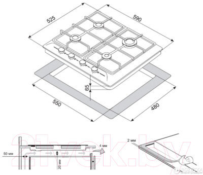 Комплект встраиваемой техники ZORG BE4 BL + BLC FDW BL