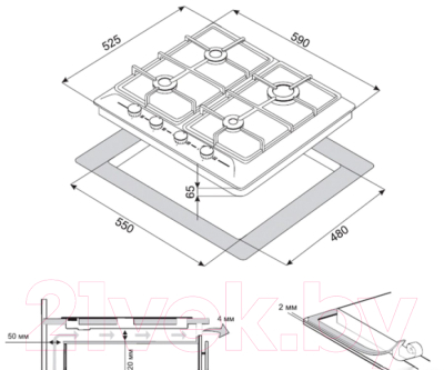 Комплект встраиваемой техники ZORG BE4 BL + BLC FDW BL