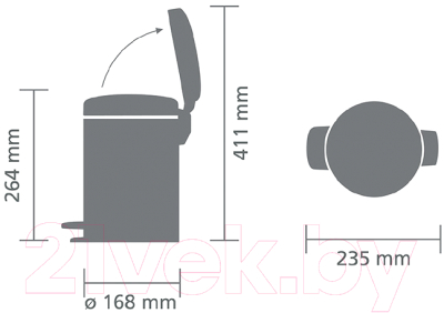 Мусорное ведро Brabantia Pedal Bin NewIcon / 113222 (3л, стальной матовый)