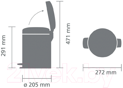 Мусорное ведро Brabantia Pedal Bin NewIcon / 112683 (5л, платиновый)