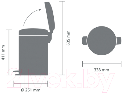 Мусорное ведро Brabantia Pedal Bin NewIcon с защитой от отпечатков / 112041 (12л, стальной матовый)