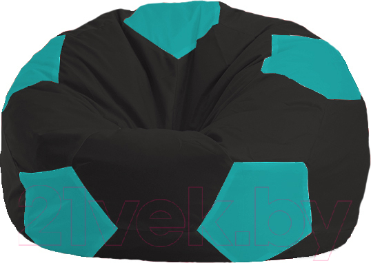 Кресло-мешок Flagman Мяч Стандарт М1.1-393 (черный/бирюзовый)
