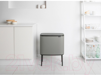 Система сортировки мусора Brabantia Bo Touch Bin / 127243 (11+23л, минерально-серый)