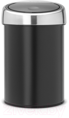 Мусорное ведро Brabantia Touch Bin / 364440 (3л, черный матовый /стальной матовый)