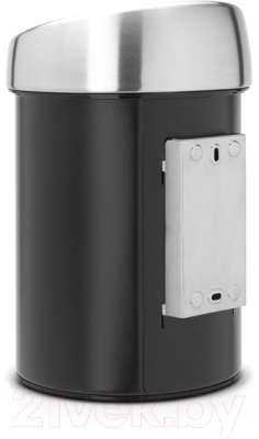 Мусорное ведро Brabantia Touch Bin / 364440 (3л, черный матовый /стальной матовый)