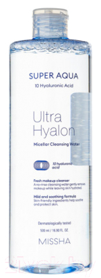 Мицеллярная вода Missha Super Aqua Ultra Hyaluron Cleansing Water (500мл)