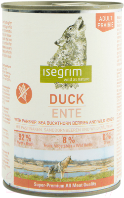 Влажный корм для собак Isegrim Adult Prairie Duck / 95710 (400г)