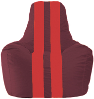 Бескаркасное кресло Flagman Спортинг С1.1-308 (бордовый/красные полоски) - 