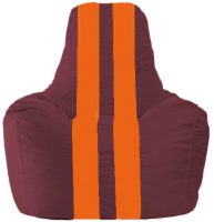 Бескаркасное кресло Flagman Спортинг С1.1-307 (бордовый/оранжевые полоски) - 