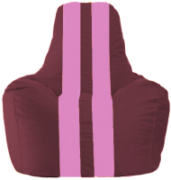 Бескаркасное кресло Flagman Спортинг С1.1-306 (бордовый/розовые полоски) - 