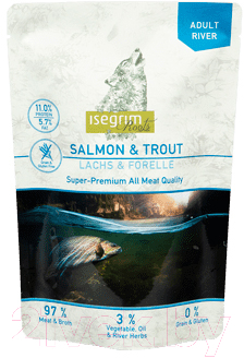 Влажный корм для собак Isegrim Roots Adult River Salmon & Trout / 95751 (410г)