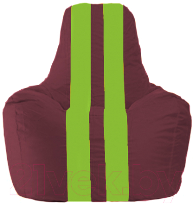 Бескаркасное кресло Flagman Спортинг С1.1-305 (бордовый/салатовые полоски)