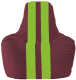 Бескаркасное кресло Flagman Спортинг С1.1-305 (бордовый/салатовые полоски) - 